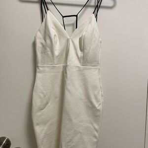 Solemio white cocktail dress Bodycon, size small